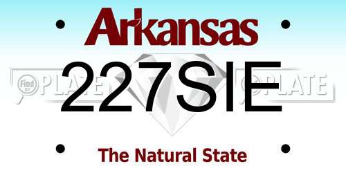 227SIE Arkansas License Plate