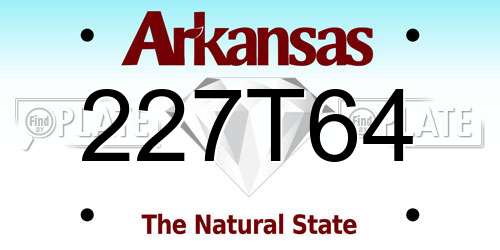 227T64 Arkansas License Plate