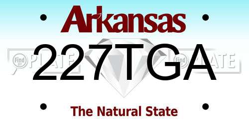 227TGA Arkansas License Plate