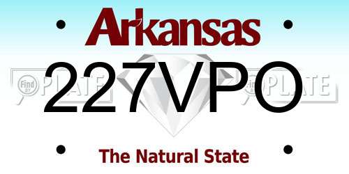 227VPO Arkansas License Plate