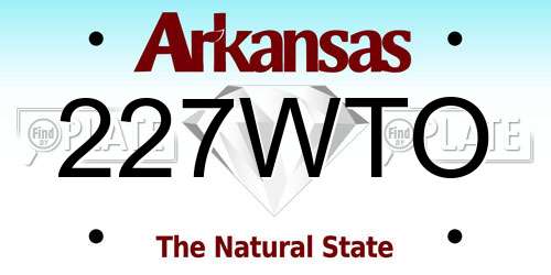 227WTO Arkansas License Plate
