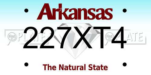 227XT4 Arkansas License Plate