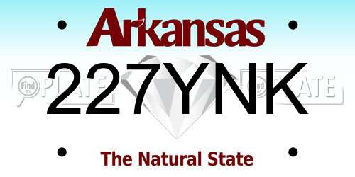 227YNK Arkansas License Plate
