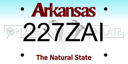 227ZAI Arkansas License Plate
