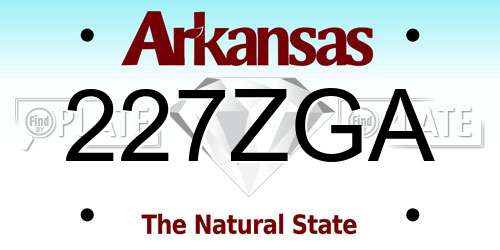 227ZGA Arkansas License Plate