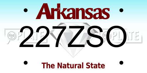 227ZSO Arkansas License Plate