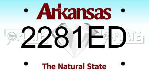 2281ED Arkansas License Plate