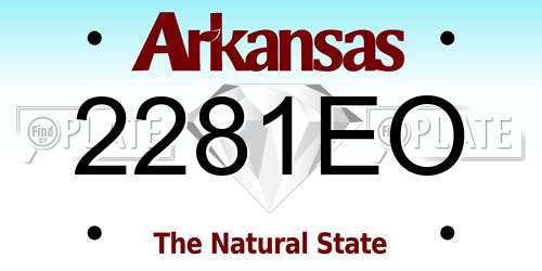 2281EO Arkansas License Plate