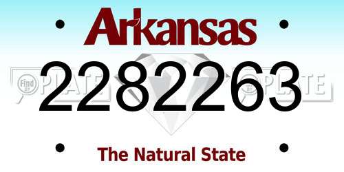 2282263 Arkansas License Plate