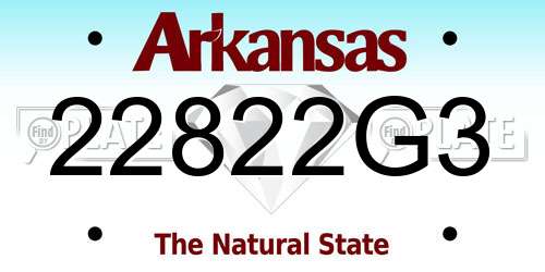 22822G3 Arkansas License Plate