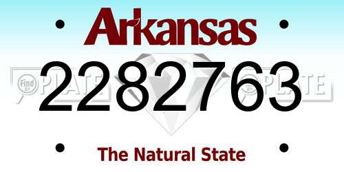 2282763 Arkansas License Plate