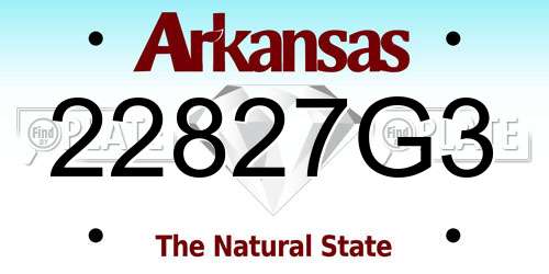 22827G3 Arkansas License Plate