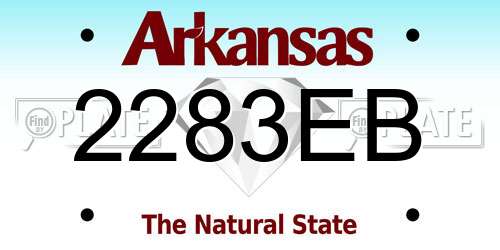 2283EB Arkansas License Plate