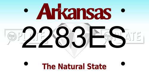 2283ES Arkansas License Plate