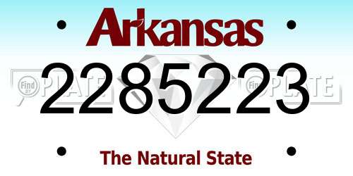 2285223 Arkansas License Plate