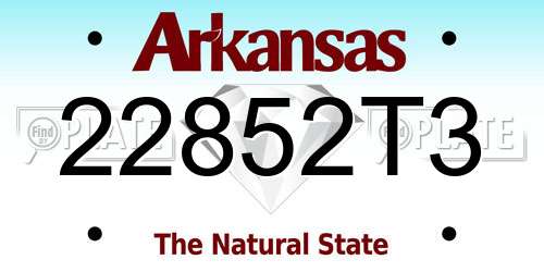 22852T3 Arkansas License Plate