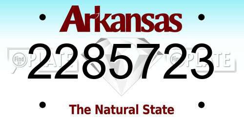 2285723 Arkansas License Plate