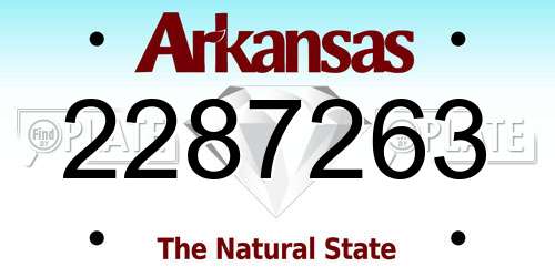 2287263 Arkansas License Plate