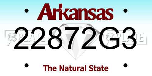 22872G3 Arkansas License Plate