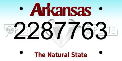 2287763 Arkansas License Plate