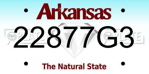 22877G3 Arkansas License Plate
