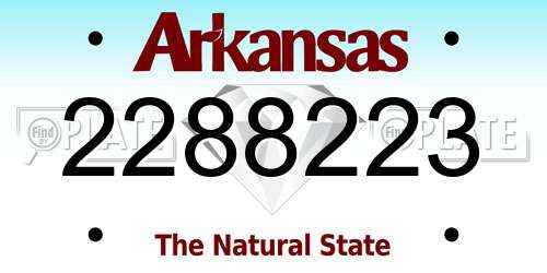 2288223 Arkansas License Plate