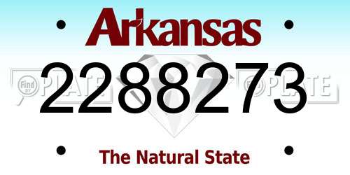 2288273 Arkansas License Plate