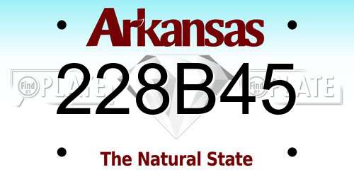228B45 Arkansas License Plate