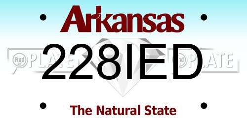 228IED Arkansas License Plate
