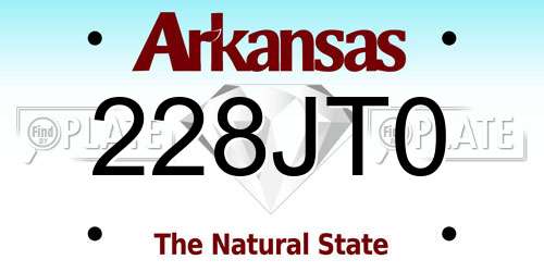 228JT0 Arkansas License Plate