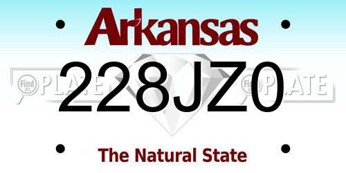 228JZ0 Arkansas License Plate