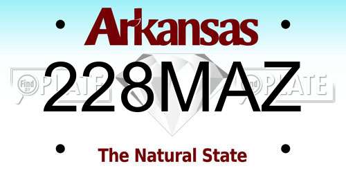 228MAZ Arkansas License Plate