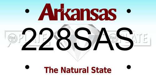 228SAS Arkansas License Plate