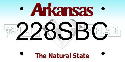 228SBC Arkansas License Plate