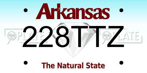 228TTZ Arkansas License Plate