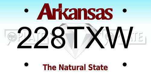 228TXW Arkansas License Plate