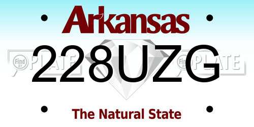 228UZG Arkansas License Plate