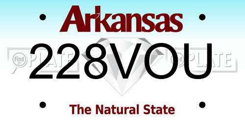 228VOU Arkansas License Plate