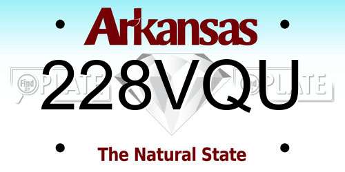 228VQU Arkansas License Plate