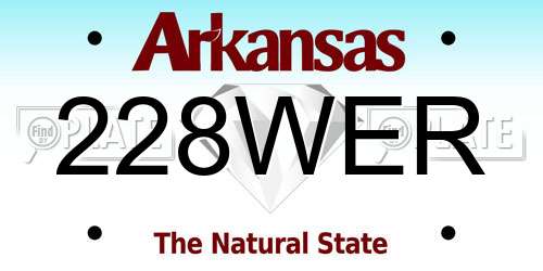228WER Arkansas License Plate