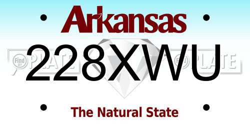 228XWU Arkansas License Plate