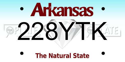 228YTK Arkansas License Plate