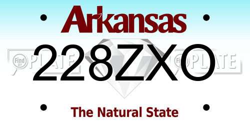 228ZXO Arkansas License Plate