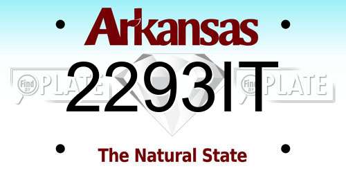 2293IT Arkansas License Plate
