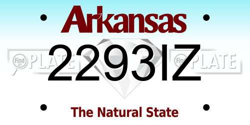 2293IZ Arkansas License Plate
