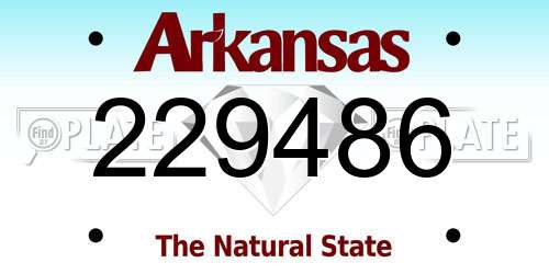 229486 Arkansas License Plate
