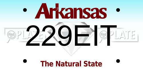 229EIT Arkansas License Plate