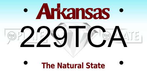 229TCA Arkansas License Plate
