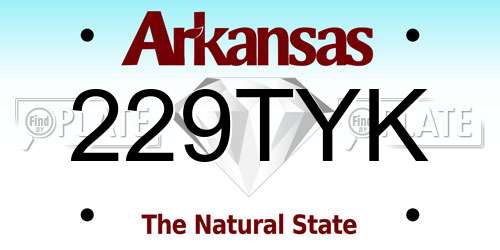 229TYK Arkansas License Plate