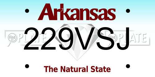 229VSJ Arkansas License Plate
